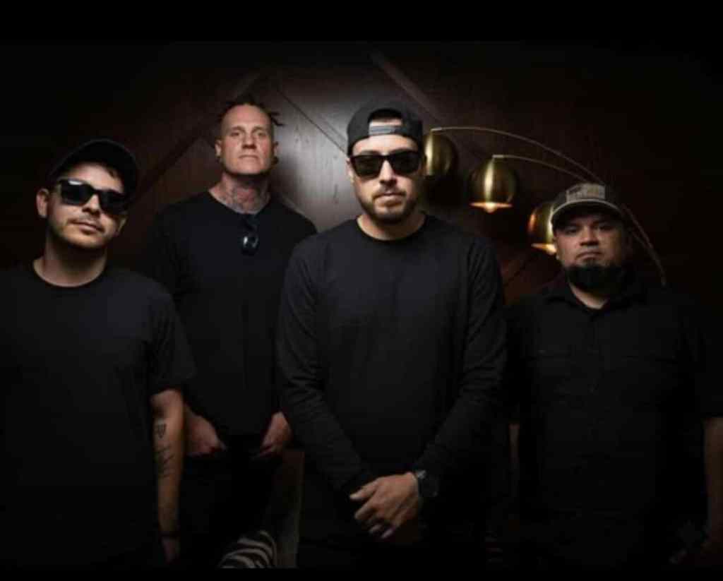 Photo of El Paso band Glorious, featuring the following members: Vocals: Roman Dieguez; Guitar: Chris Lopez; Guitar: Tony Gonzalez; Drums: Dave Stix.